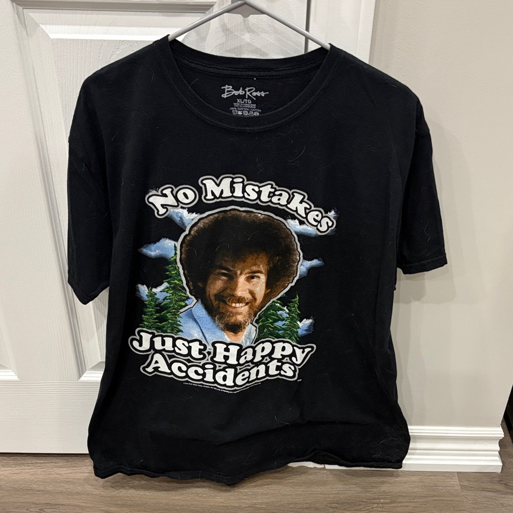 Bob Ross Black Graphic Tee - Short Sleeve